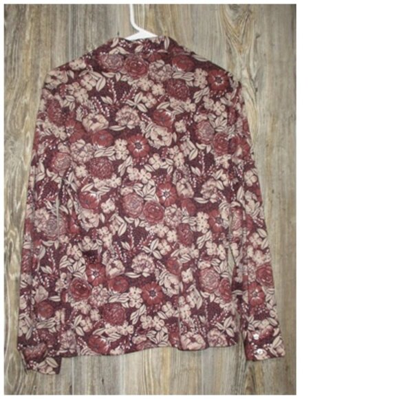 QUEEN CASUALS Womens Shirt Size 14 Long Slv Button Down Floral Vtg Fairy Grunge - Picture 12 of 12